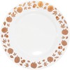 Juvale Plastic Thanksgiving Plates, Copper Foil Leaf Trim, Fall Tableware