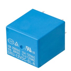 Weasch 2Pcs Mini Power Relay, SRU-12VDC-SL-A, DC 12V, 4 Pins, Normally Open, 10A 250VAC, Auto PCB Mount Electric Relay for Universal Household Appliance (2)