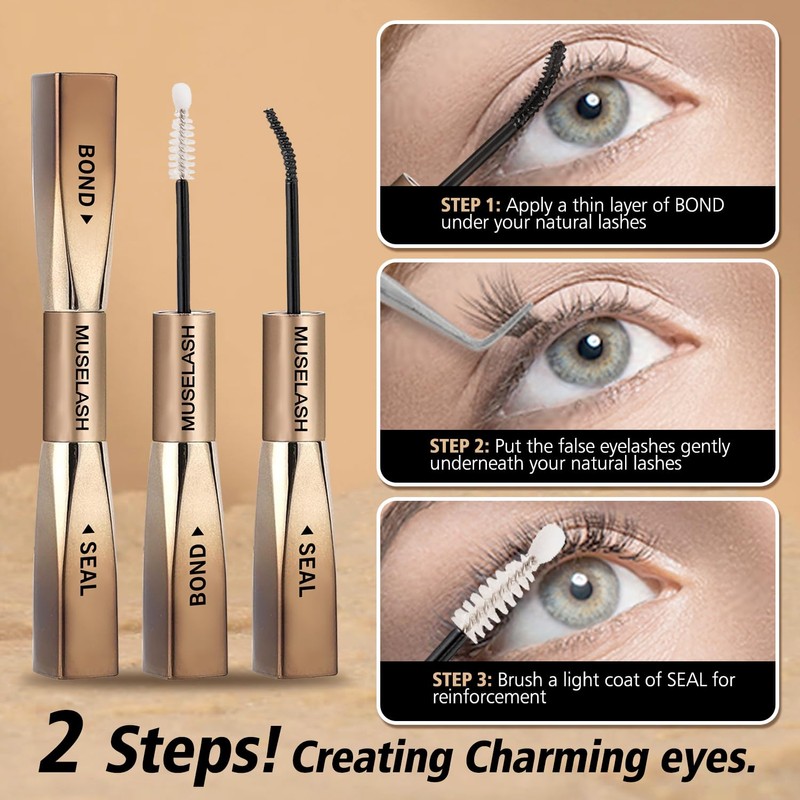 MUSELASH Lash Bond and Seal Lash Clusters Eyelash Extensions Long