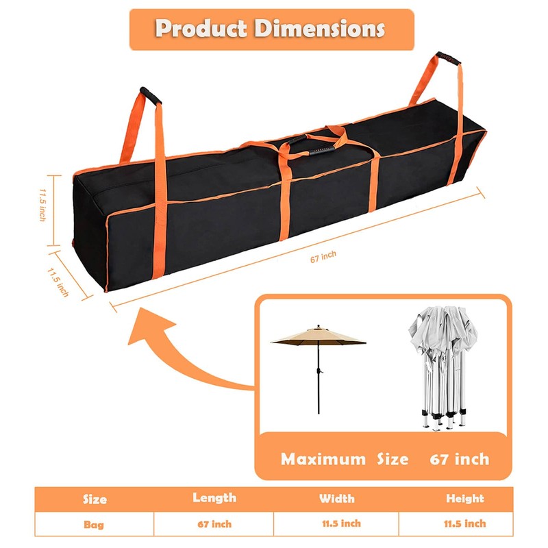 Large Tent Storage Bag 67X11.5X11.5in with Handles -10*10ft 10*20ft Pop