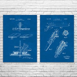 Welding Patent Prints Set of 2 (11x17), Metal Worker, Welder Gift, Welding Decor, Shop Class Art, Workshop Decor, Man Cave Art Blueprint