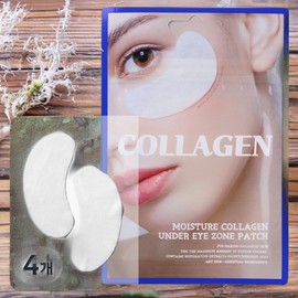 TenZero Eye Patch Eye Mask Moisture Collagen Under Eye Zone Patches 4 Pieces 25g 30 Pieces / 텐제로 아이 패치 아이 마스크 모이스처 콜라겐 언더 아이존 패치 4개 25g 30개입