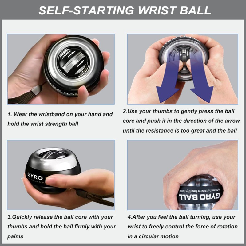 ZLQHHYL (2026 New 6-Level Color-Shifting) All-Metal Power Gyro Ball