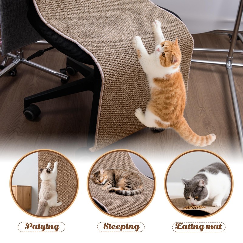 80"x15.7" Cat Wall Scratching Mat, Extra Large Cat Climbing Carpet