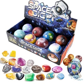 FLETANGO Excavation Set Solar System, Minerals and Crystals for Children from 6 Years, Planets Treasure Hunt Toy