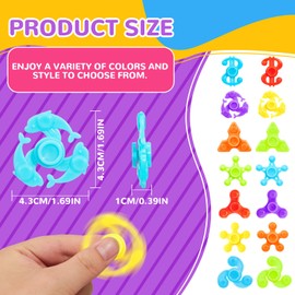 SCIONE 100 Pack Mini Fidget Spinner Toys, Stress Relief Sensory Toys, Birthday Party Favors Gifts for Kids Teens Adults, Return Gifts,Treasure Box Toys for Classroom Prizes Supplies