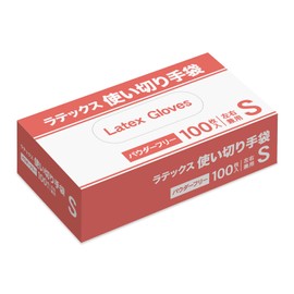 Ratex Latex Gloves, Disposable Gloves, Left and Right Use, 100 Pieces, Powder Free, Powder-Free, (S)