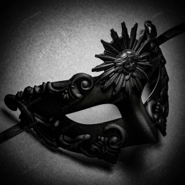 ILOVEMASKS Warrior Roman Greek Sun Venetian Masquerade Cracked Mask - Black