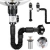 Kit de Drenaje para Lavabos de Cocina,3 en 1 Tubo