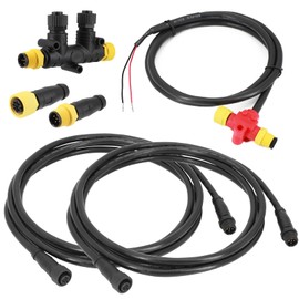 NMEA 2000 Starter Kit for Lowrance Simrad Garmin Device, Marine Grade NMEA 2K Backbone Cables Drop Cables Tees Terminators Replacement Part (Dual Device)