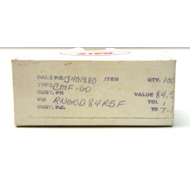 Dale Box of 10 Dale CMF-60 84.5 OHMS 1% Tolerance Resistor RN60D85R5F NEW in Box