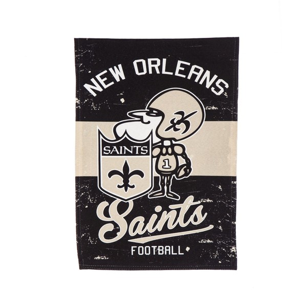 Team Sports America New Orleans Saints NFL Vintage Linen House Flag - 28”W x 44”H Indoor Outdoor Double Sided Decor Flag for Football Fans