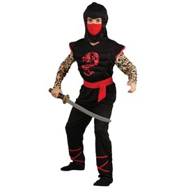 Wicked Costumes Boys Muscle Chest Ninja Warrior Fancy Dress Costume - Medium (5-7 Years)