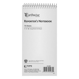 EarthWise by Ampad Reporter's Notebook, 4 x 8 Inches, 70 Sheets, Gregg Ruled, 12-Pack (25-280R)
