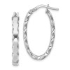 Unbranded 30mm Sterling Silver Rhodium-Plated Oval Scalloped Edge Hoop Earrings