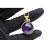 K KOUOKU Natural Crystal Round Ball Pendant Necklace, Power Stone,
