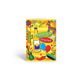 Stonehouse Collection - Fiesta Thank You Note Card - USA Made- 10 Boxed Cards & Envelopes - Gracias, Cinco de Mayo