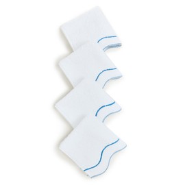 Kassatex Women's Shopbop x Scalloped Washcloth Set, White/Blue, One Size