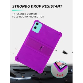 Case for Teclast P30/P30T Android 14 Tablets, 10 Inch Tablet 2024- Soft Silicone Shock Proof Lightweight Stand Rubber Shell Protective Cover,Kids Friendly Soft Silicone Adjustable Stand Cover,Purple