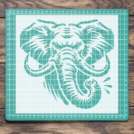 Angry Elephant Wild Safari Stencil: Mylar Airbrush Wall Art Painting Crafts -A3 Stencil - Design Size (269 x 257 mm)