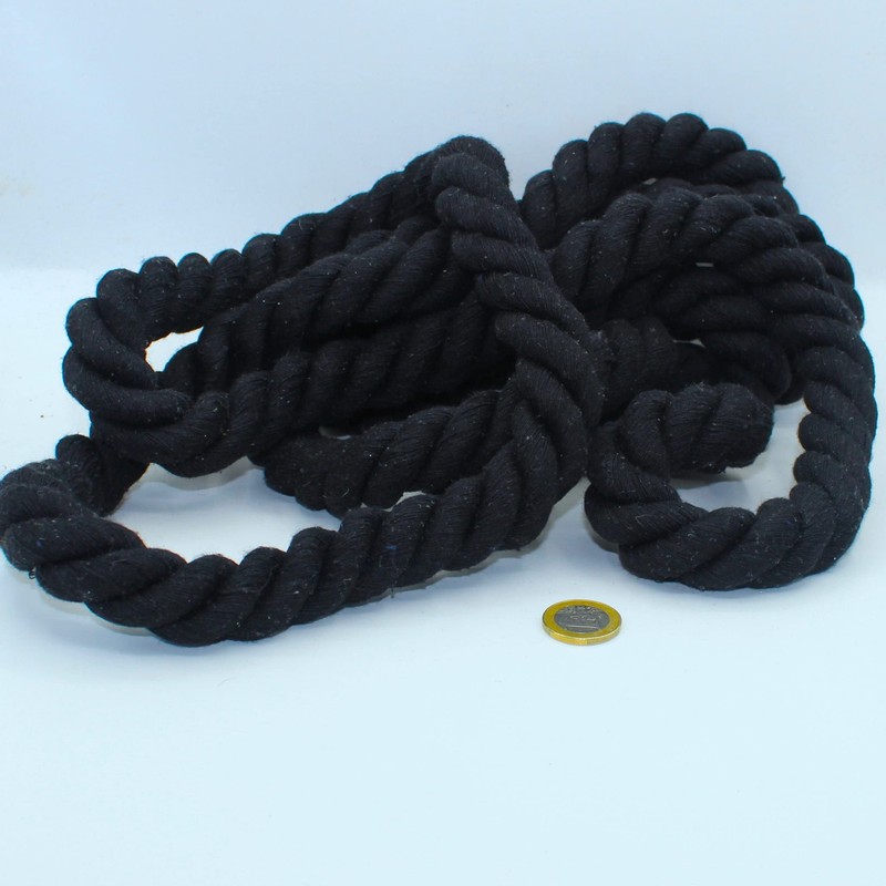 3 Metres Cotton Cord Round 12mm Braided with Natural Cotton