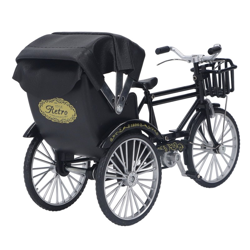 Rickshaw Model Retro Design Decorative Interesting Alloy 3 Wheel Rickshaw