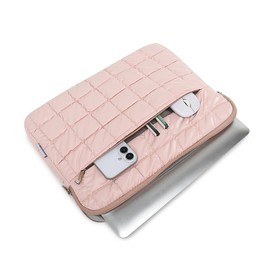 Canvas Life 360 Protective Plush Laptop Sleeve 14-14.4-inch Laptop Sleeve Bag Compatible with HP, Lenovo, Dell, ASUS, MacBook Pro 14-inch - Quilted Design (Pink, 14 inch / 14.0 inch)