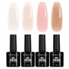 TOMICCA 4 Colours, UV Nail Varnish, Pink & White Set,