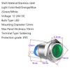 Gebildet 5pcs 12mm AC/DC 12-24V Stainless Steel Waterproof LED Indicator