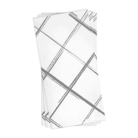 Bulk Napkins For Events - Soft Paper Napkins For Kitchen Set, Baby Shower, Bridal Shower - Cocktail Napkins Disposable (White with Silver, Dinner Napkins (400 Napkins))