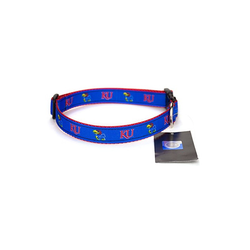 Kansas Jayhawks Ribbon Dog Collar - Medium