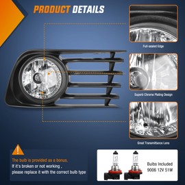Nilight Fog Lights Assembly Compatible with 2004 2005 2006 2007 2008 2009 Toyota Prius Fog Lamp Replacement Clear Lens Driver and Passenger Side