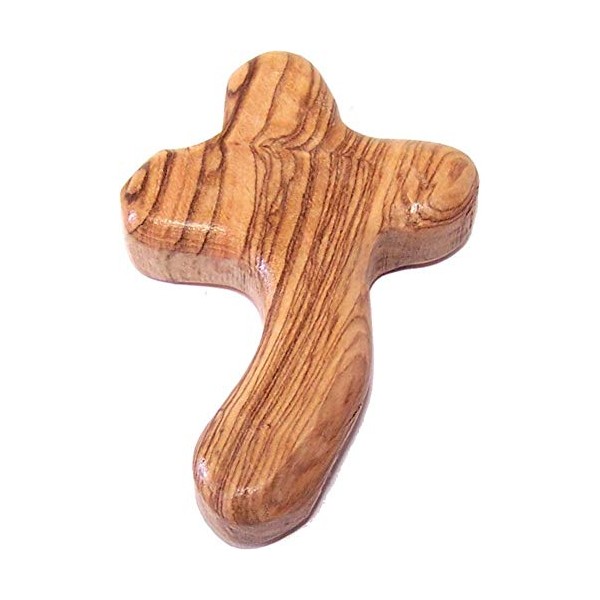 Holy Land Market Perfect Hand fit Olive Wood Cross -