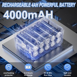 AZZUNO Cordless Pressure Washer, 850PSI Portable Pressure Washer, 2 x 4000mAh Powerful Washer with 6-in-1 Nozzle, Handheld Power Cleaner for Car, Home Cleaning & Garden Watering DARKBLUE