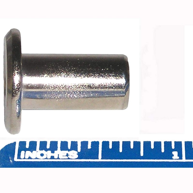 1/4" Furniture Connector Cap Flat Head Nuts - Chrome (10