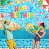 Pool Party Birthday Backdrop Summer Flamingo Pool Party Backdrop 3X5ft