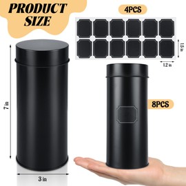 LDXDRU 8 Pack Tea Tin Canister with Airtight Double Lids, 21 oz Metal Tea Canisters, Coffee Storage Containers for Storage Coffee Candy Herbs and Spices, with 4 Stickers
