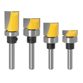 Bestgle 4pcs 1/4 Inch Shank Flush Trim Hinge Mortising Template Router Bit Woodworking Tool Milling Cutter Bit 13/16" 7/16" 5/8" 1/4"