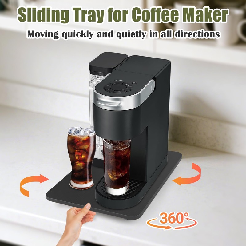 Sliding Tray for Coffee Maker, 360° Rolling Tray Appliance Slider