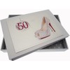 White Cotton Cards 50th Birthday Tiny Album Glitter Ball and