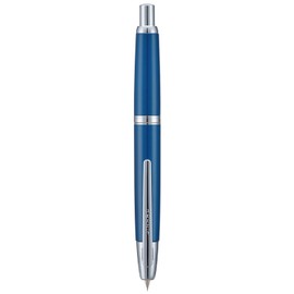 Jinhao 10 Press Fountain Pen with Box, Pearl Blue Retractable Extra Fine Nib with Ink Converter Set (Silver Clip)