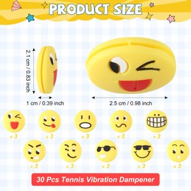 Jexine 30 Pcs Tennis Vibration Dampener Silicone Tennis Racket Dampener Cute Tennis Supplies for Gift (Assorted)