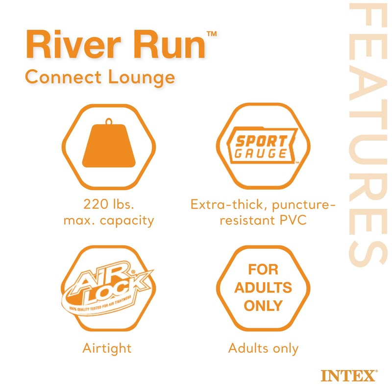 Intex 58854EP River Run Single Person Inflatable Connecting Lounge Tube