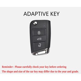 HIBEYO Key Case Cover for VW Golf 7 Car Key Cover for Volkswagen Polo Tiguan MK7 Sagitar T-ROC Lavida Accessories with Keychains Alloy PU Leather Material Key Fob Holder Protector-Black Brown