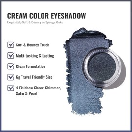 Grey Eyeshadow, Highly Pigmented Cream Eye Shadow, Smoky Eye Makeup, Waterproof and Long-Lasting, Blendable and Wrinkle-Free Eye Makeup, Vegan, 06 g (06)