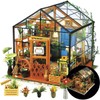 Rolife DIY Miniature Dollhouse Kits, Tiny Model House for Adults to Build, Mini Cathy's Greenhouse Model Kits with LED Lights, DIY Crafts/Birthday Gifts/Home Decor for Family and Friends