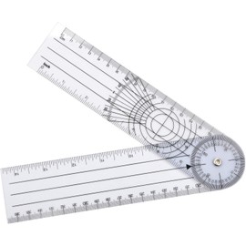 Zhenghebuy Goniometer Plastic Ruler,Clear Plastic Goniometer,Medical 14" Goniometer Plastic Ruler,Medical Protractor,Goniometer Physiotherapy,7'' Arm Angle Measuring Tool