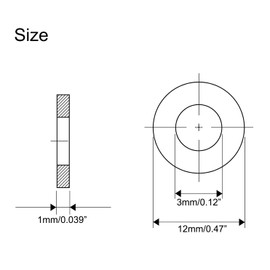 NACX M3 Fiber Flat Washers, Red Steel Paper Insulation Washers Gaskets, 3mm ID, 12mm OD, 1mm Thick, 600Pcs