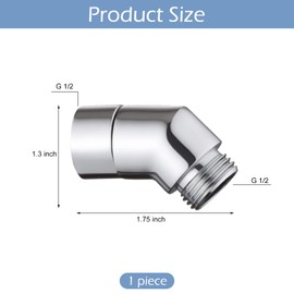 Shower Hose Adapter,Shower Head Adapter,Shower Curved Hose Extender Connector,Shower Head Holder Angled Adapter,135 Degree G1/2" Wall Mounted Pipe Elbow,for Bathroom Garden