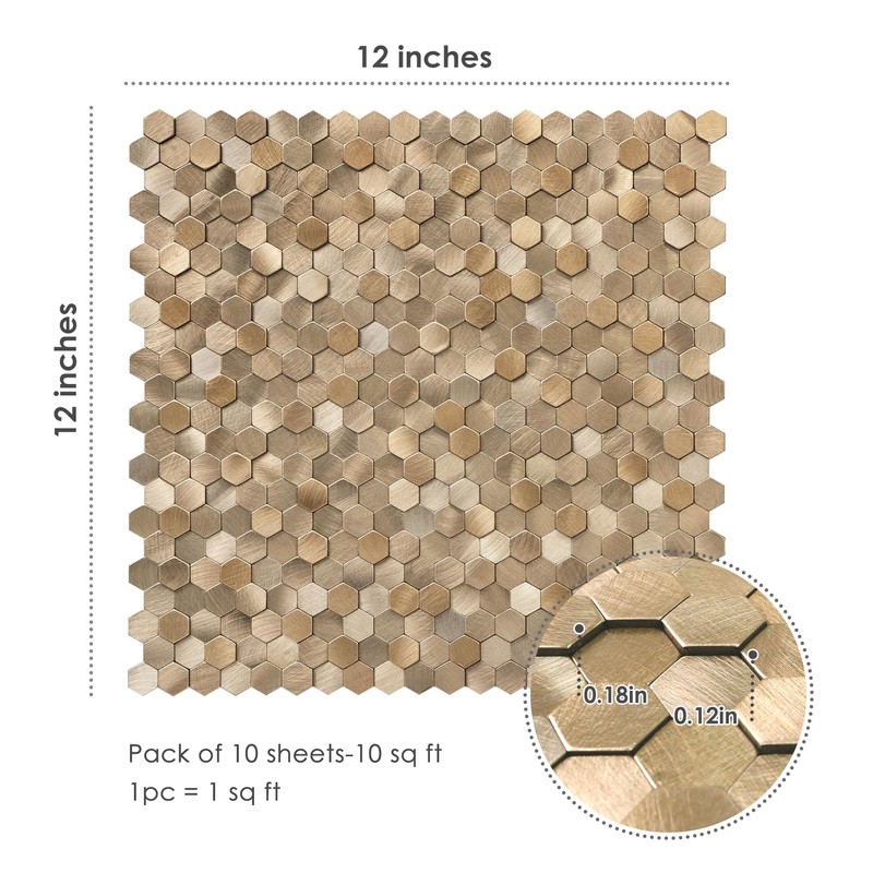 STICKGOO Peel and Stick Backsplash Tiles, Stick on Mosaic Self